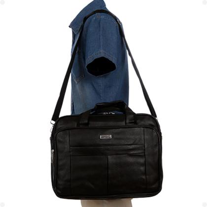 Imagem de Bolsa Pasta Executiva de Couro Para Notebook Modelo KVN Feminina Masculina 17''