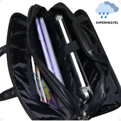 Imagem de Bolsa Pasta Executiva de Couro Para Notebook Modelo KVN Feminina Masculina 17''