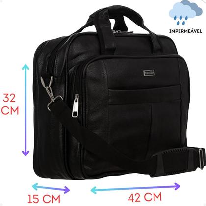Imagem de Bolsa Pasta Executiva de Couro Para Notebook Modelo KVN Feminina Masculina 17''