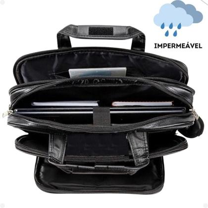 Imagem de Bolsa Pasta Executiva de Couro Para Notebook Modelo KVN Feminina Masculina 17''
