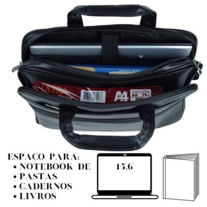 Imagem de Bolsa Pasta Executiva de Couro Para Notebook Modelo KVN Feminina Masculina 17''