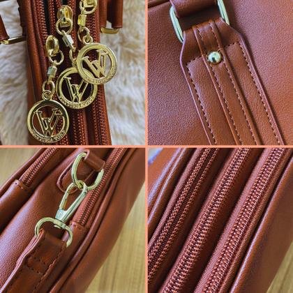 Imagem de Bolsa Pasta Executiva Para Notebook Feminina Masculina de Couro Reforçada Para o Trabalho e Dia a Dia e Faculdade