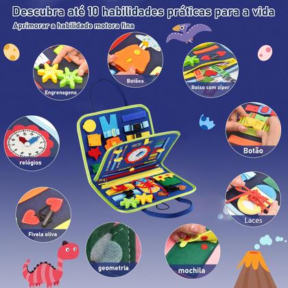 Imagem de Bolsa Pasta Infantil Pedagógica Atividades Aprendizados Montessori Sensorial e Diversão Pré-escolares