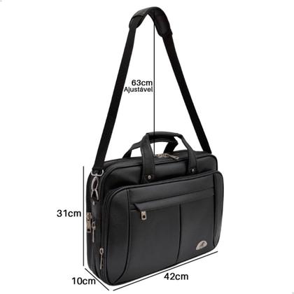 Imagem de Bolsa Pasta Maleta Executiva Documentos Notebook 16" Couro Grande Masculino Feminina