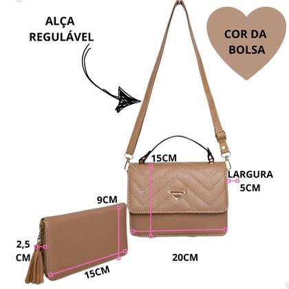 Imagem de Bolsa Pequena Feminina De Mao E Transversal Com Carteira