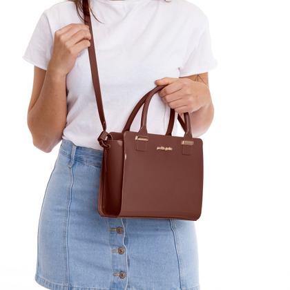 Imagem de Bolsa Petite jolie Love Bag Marrom Ombro PJ5214 Transversal Nova