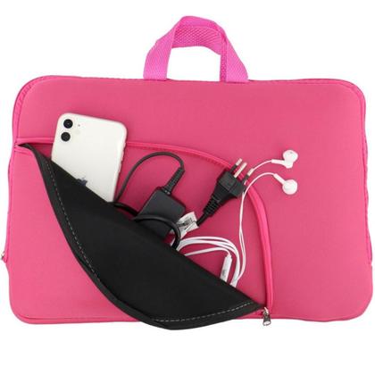 Imagem de Bolsa Pink Capa Case para Notebook 15.6 Neoprene Resistente à Água com Alça e Compartimento Externo