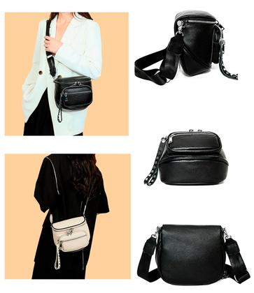 Imagem de Bolsa Pochete Feminina Couro Transversal Ombro Estilosa Bag