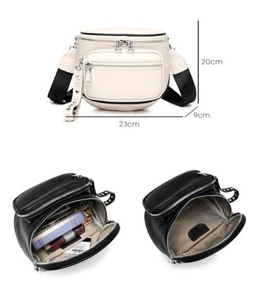 Imagem de Bolsa Pochete Feminina Couro Transversal Ombro Estilosa Bag