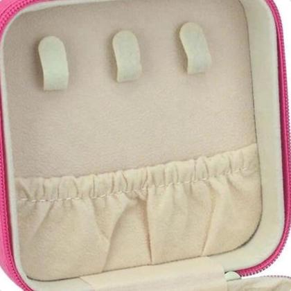 Imagem de Bolsa Portátil Porta Joia Divisórias Zíper Viagem Necessaire