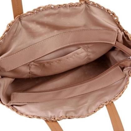 Imagem de Bolsa Praia Palha Saco Grande Palha Sintética Moda Praia Casual BL-501