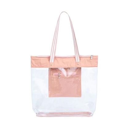 Bolsa Praia Transparente Impermeável - Rosê - Beniq Imagem de Bolsa Praia Transparente Impermeável - Rosê