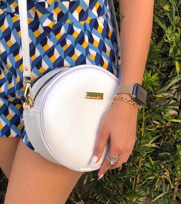 Imagem de Bolsa Redonda Feminina Lisa Bag Transversal Com Alça Ajustavel