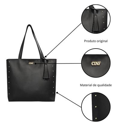 Imagem de Bolsa Sacola Feminina Grande De Ombro Kit 2 Peças