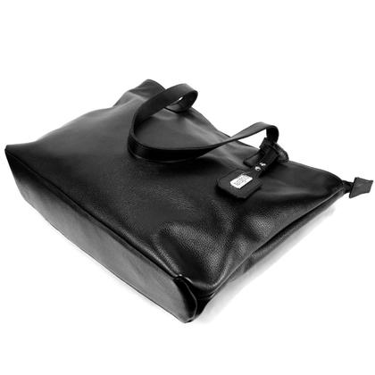 Imagem de Bolsa Sacola Grande Feminina Couro Legitimo Bovino Preta Road Seven