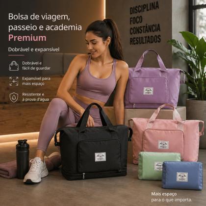 Imagem de Bolsa Sacola Mala Multiuso Feminina Grande Dobrável E Expansível Vira tipo Carteira Portátil