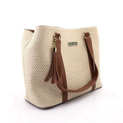 Imagem de Bolsa Sacola Palha Grande Feminina Praia Piscina Moda Luxo