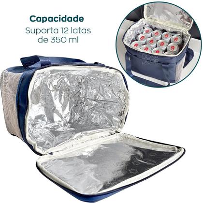 Imagem de Bolsa Sacola Termica Marmita 10L Necessarie Viagem Lanche Trabalho Academia Fitness Bag Unissex Azul Lancheira 10 Litros Grande para Praia Camping 