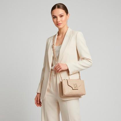 Imagem de Bolsa Shoulder Lança Perfume Enfeite Ou26 Bege Feminino