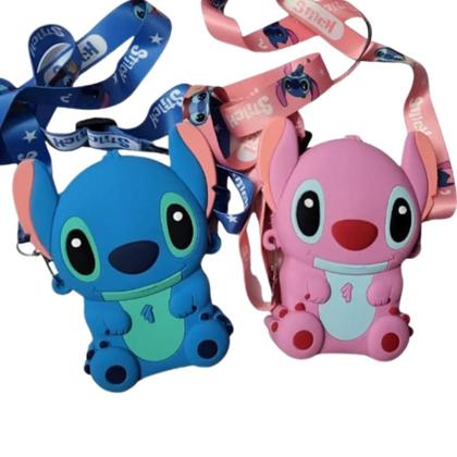 Imagem de Bolsa Stitch Infantil Feminina Kit Com Relógio Digital