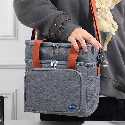 Imagem de Bolsa Térmica 15L Marmita Espaçosa Grande Unissex Portátil