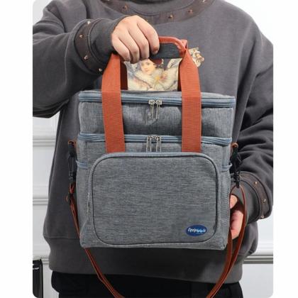 Imagem de Bolsa Térmica 15L Marmita Espaçosa Grande Unissex Portátil