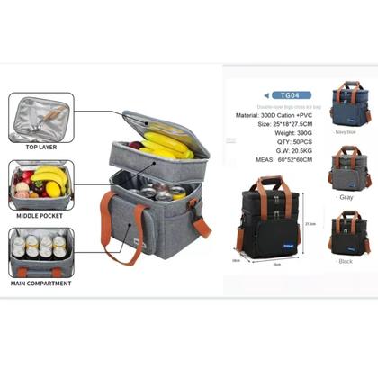 Imagem de Bolsa Térmica 15L Marmita Espaçosa Grande Unissex Portátil