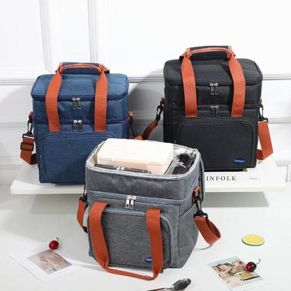 Imagem de Bolsa Térmica 15L Marmita Espaçosa Grande Unissex Portátil