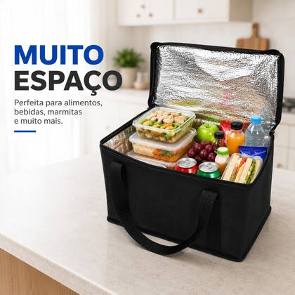 Imagem de Bolsa Térmica 17 Litros Nylon Poliéster bubag Preta