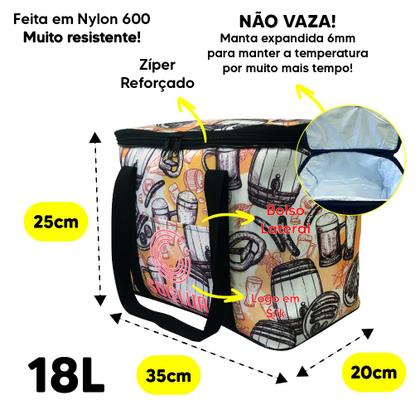 Imagem de Bolsa Térmica 18 Litros Não Vaza Diversas Cores para Marmita Bolo