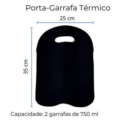 Imagem de Bolsa Termica 2 Garrafas Porta Vinho Wine Bag Sacola Champanhe Neopreme Acolchoada Portatil Alça