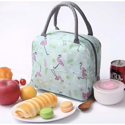Imagem de Bolsa Térmica 23x21cm Estampada Lancheira Almoço Bebida Marmita piquenique Alça Reforçada