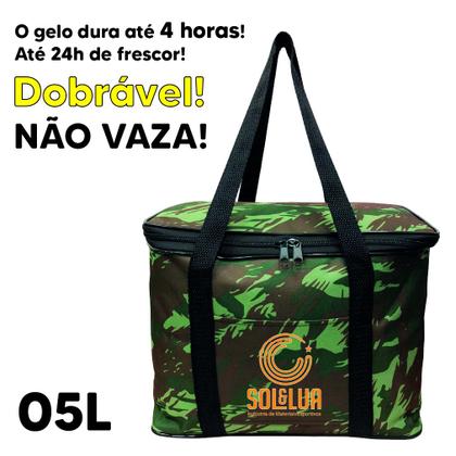 Imagem de Bolsa Térmica 5 Litros Não Vaza Preta ou Camuflada Academia Marmita Bolo