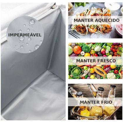 Imagem de Bolsa Termica Cooler Bebida Petisco Praia Camping Lancheira Mantem Temperatura