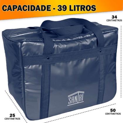 Imagem de Bolsa Térmica Cooler Grande 39 Litros Bebidas Lanche Viagem Praia Pesca