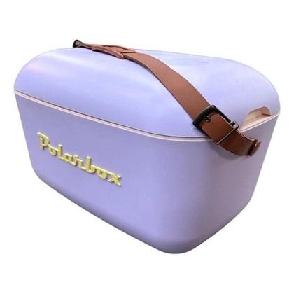 Imagem de Bolsa Térmica Cooler Retrô Com Alça Em Couro 20 Litros - Polarbox