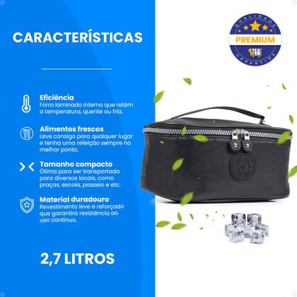 Imagem de Bolsa Térmica De Marmita Lancheira Pequena Alça De Mão 2,7L