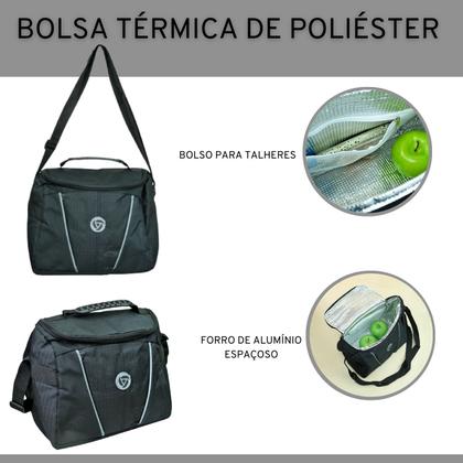 Imagem de Bolsa térmica de poliester com alça ajustável e forro de alumínio