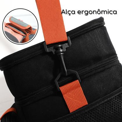 Imagem de Bolsa Térmica Divisórias Mochila Lancheira Grande Com Alça