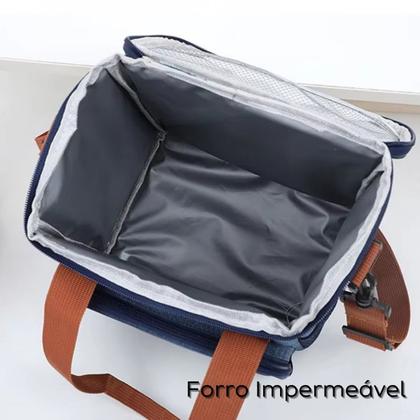 Imagem de Bolsa Térmica Divisórias Mochila Lancheira Grande Com Alça