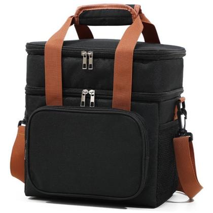 Imagem de Bolsa Térmica Divisórias Mochila Lancheira Grande Com Alça