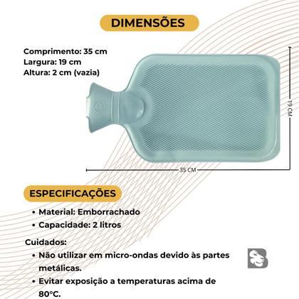 Imagem de Bolsa Térmica Emborrachada De Agua Quente Fria Compressa Tratamento Cólica Sinusite Lesão Muscular