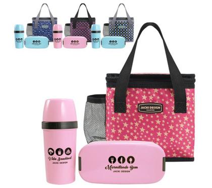 Imagem de Bolsa Térmica Feminina Lanche + Marmita + Garrafa: 3 Peças