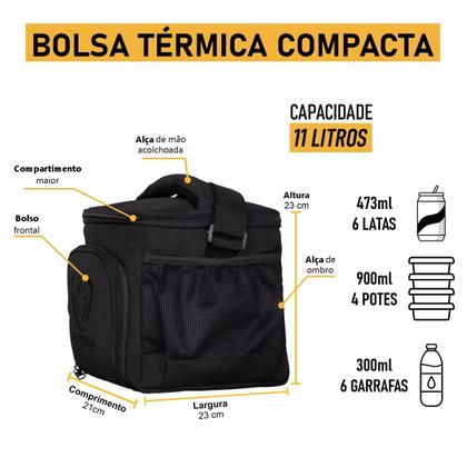 Imagem de Bolsa Térmica Fitness Frasqueira Portátil Lancheira Marmita Passeio Treino Academia Garrafa Grande