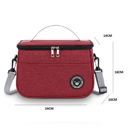 Imagem de Bolsa termica fitness frasqueira trabalho academia frutas marmita bebida lancheira alca regulavel bolsinho vinho