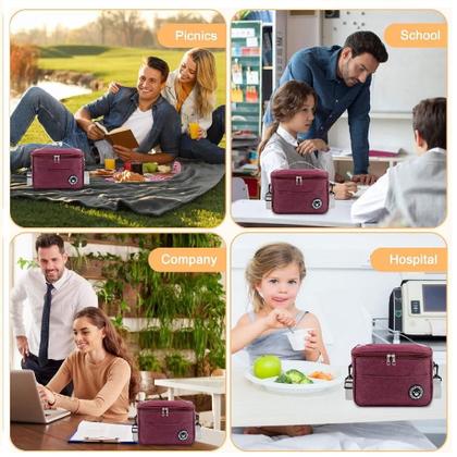 Imagem de Bolsa termica fitness frasqueira trabalho academia frutas marmita bebida lancheira alca regulavel bolsinho vinho