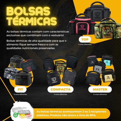 Imagem de Bolsa Térmica Lancheira Marmita Lanche Talheres Alimentar Garrafa Treino Escolar Viagem Passeio