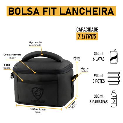 Imagem de Bolsa Térmica Lancheira Marmita Lanche Talheres Alimentar Garrafa Treino Escolar Viagem Passeio