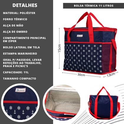 Imagem de Bolsa Térmica Lancheira Marmiteira Merendeira 11l Promoção