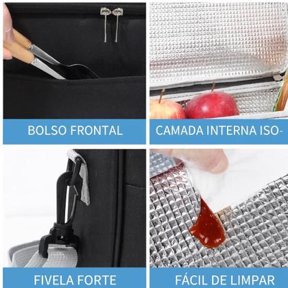 Imagem de Bolsa Termica Lancheira Multiuso Frutas Bebida Marmita Trabalho Passeio Fitness Alca Ajustavel Bolso